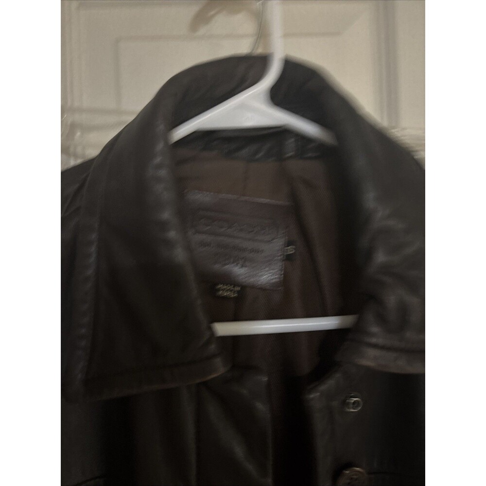 Coach Leather Jacket Womens Small Brown Blazer Button Front Made USA 1941 - Picture 4 of 11